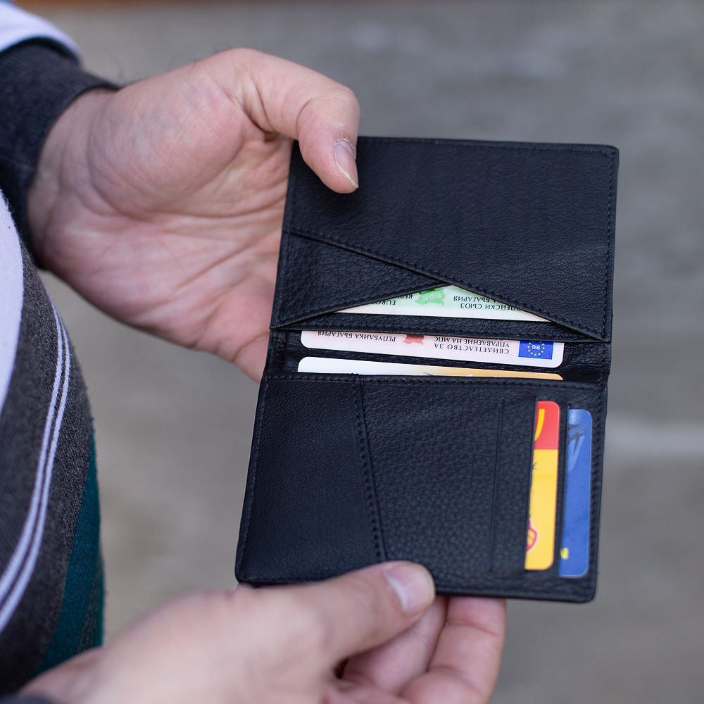 Кожен портфейл Вежен с RFID защита кафяв  |  Кожени портфейли