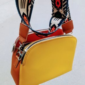 Кожена чанта Мермера жълто-оранжево  |  Дамски портмонета