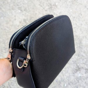 Кожена чанта Мермера черна  |  Дамски портмонета