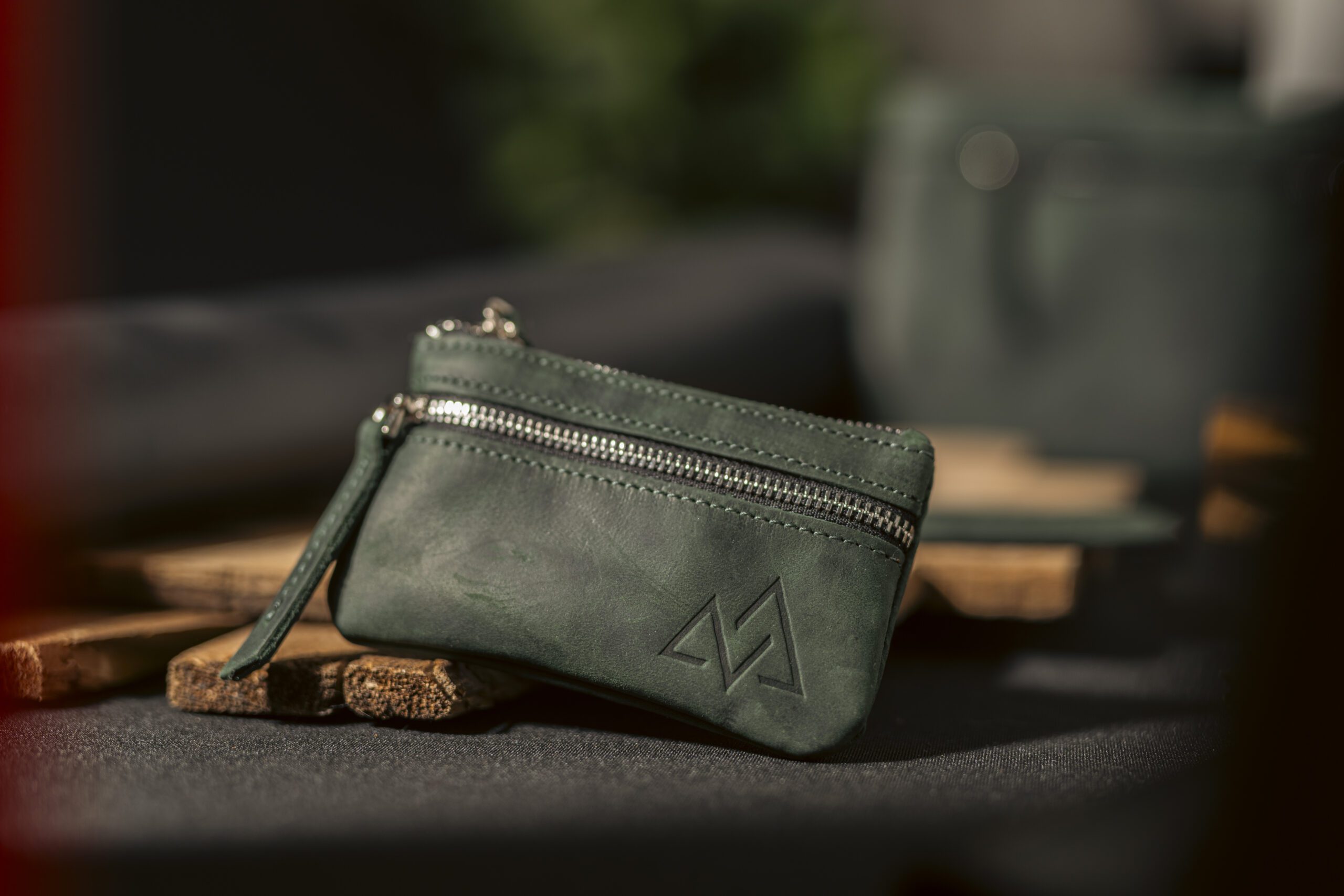 Кожен ключодържател Голям Полежан Vintage Green  |  Ключодържатели