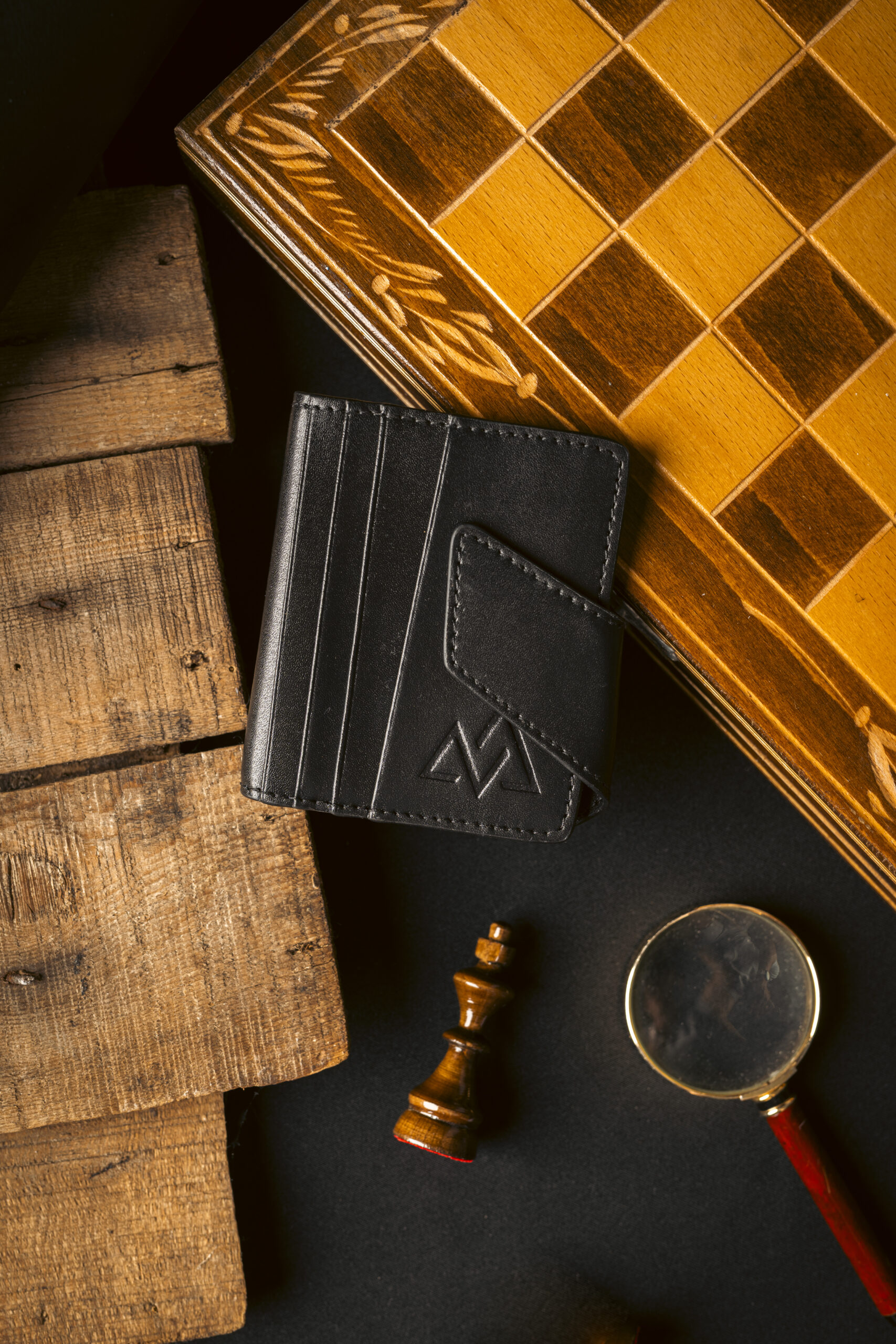 Кожен портфейл Ибър с RFID защита черен NEW COLECTION